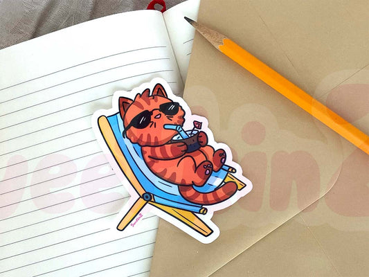 Beach Kitty Sticker