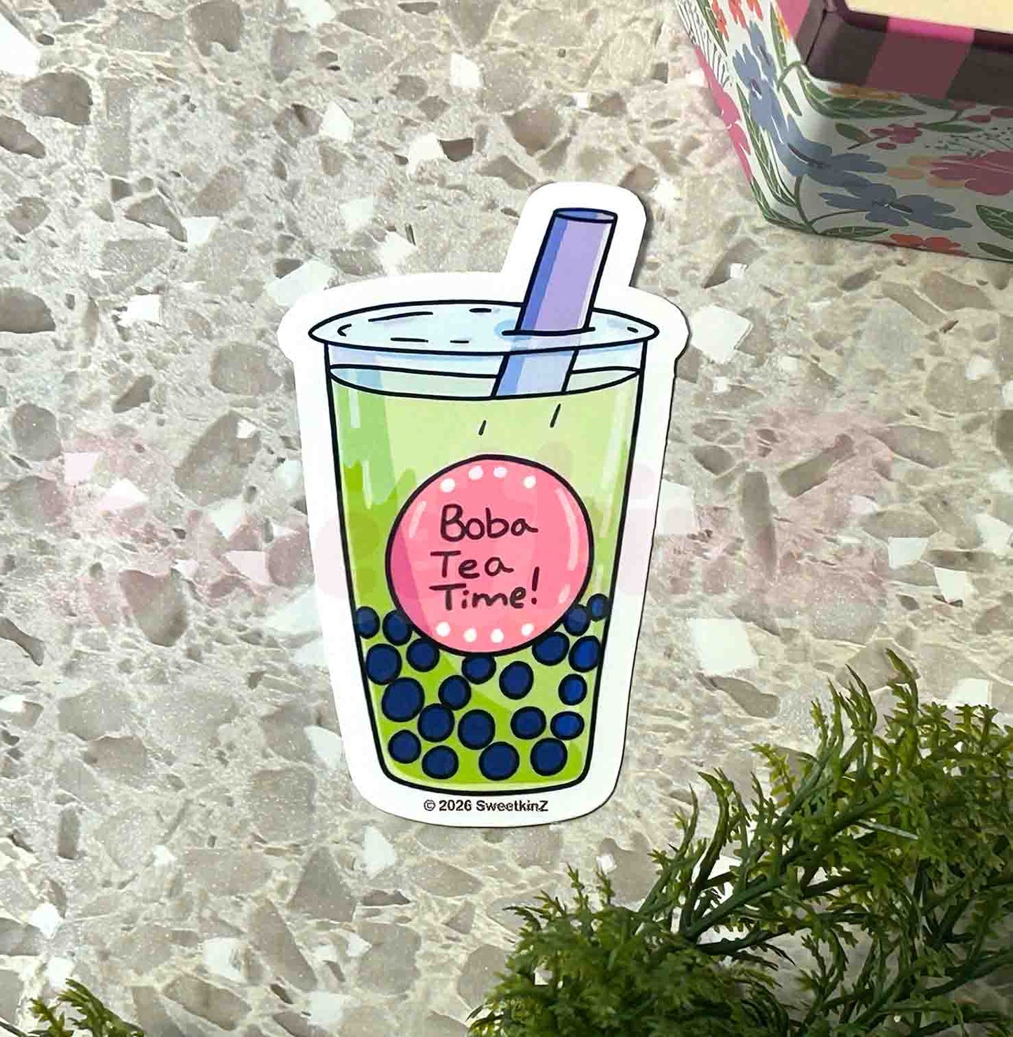 Matcha Boba Tea Sticker