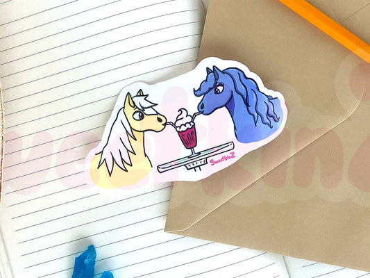 Ponies Sharing a Milkshake Sticker