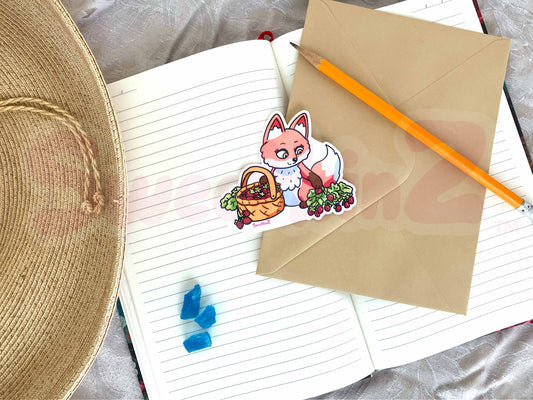 Strawberry Fox Sticker