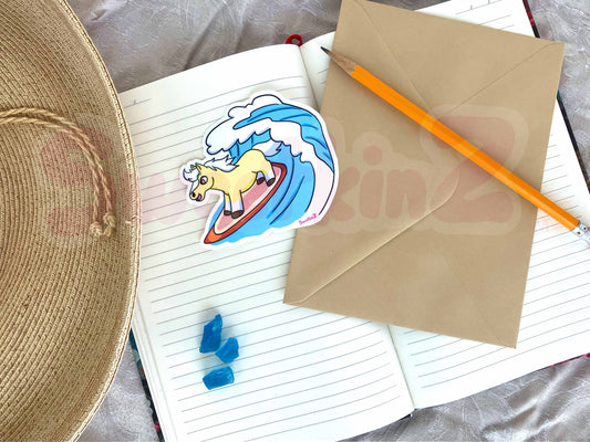 Surfing Pony Sticker